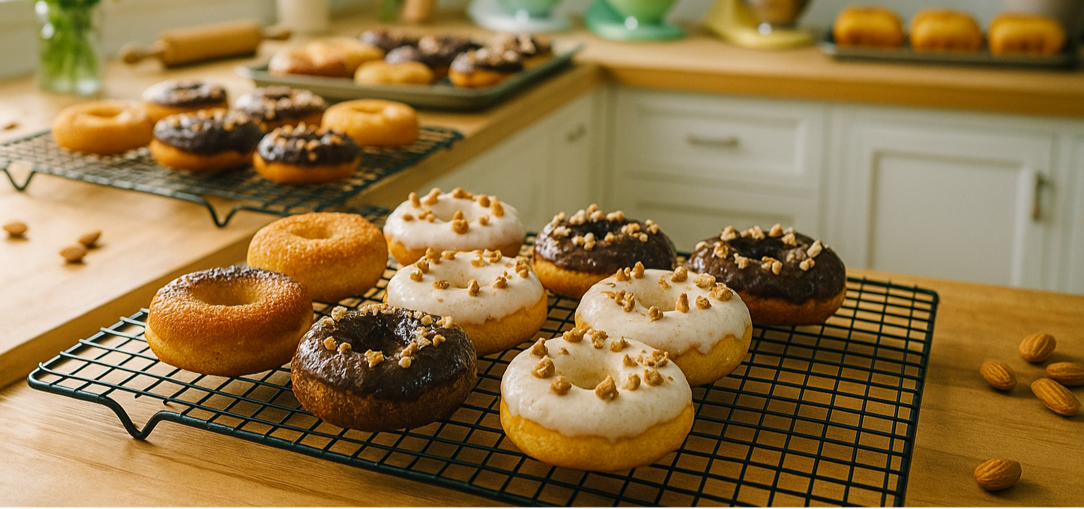 a tray full of keto donuts